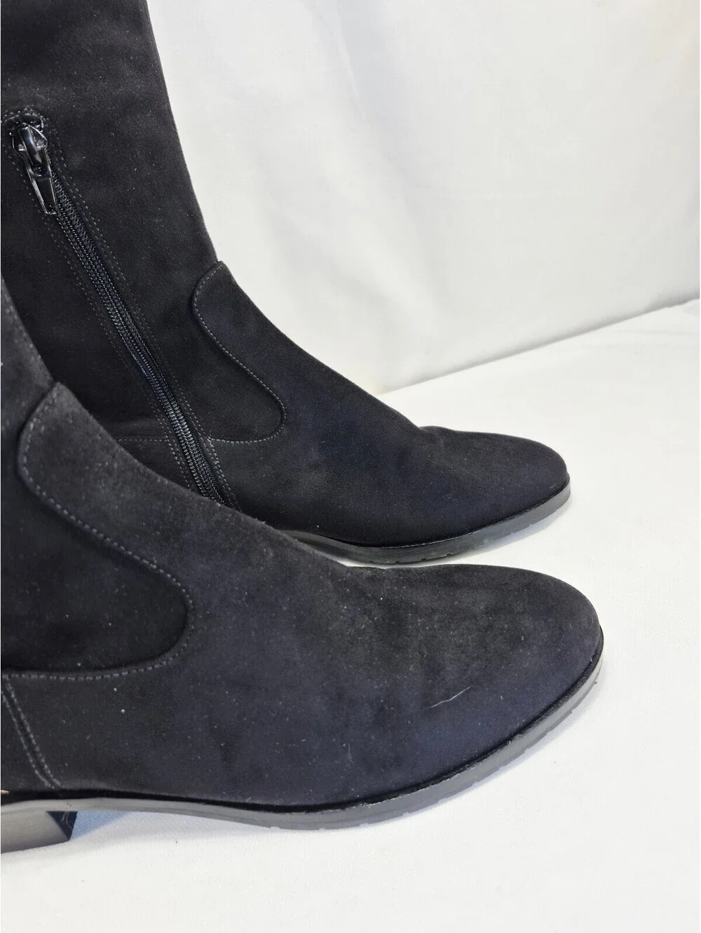 Ivanka Trump Women's 7M Black Suede Over The Knee Low Heel Boots